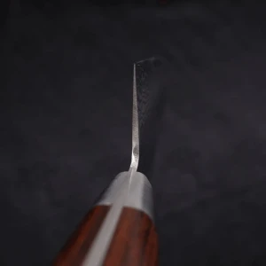 Снимка на Кухненски нож Musashi - Япония - ръчна изработка - стомана VG10 - Tsuchime Damascus - Santoku 180мм