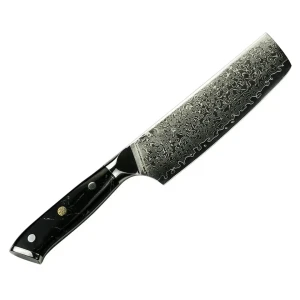 Снимка на Кухненски нож - Chefsblade - Nakiri - ламинат дамаск - дръжка от тюркоаз - CB 100113